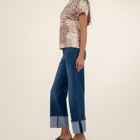 Kut from the Kloth Remington- Scoop Neck Shirt Size LARGELARGE / Cocao/Taupe - Picture 2 of 3